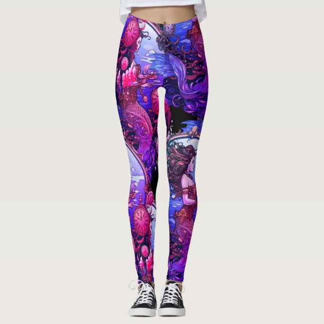 Leggings Princesse Sirène Steampunk Pantalon Ajusté (Devant)