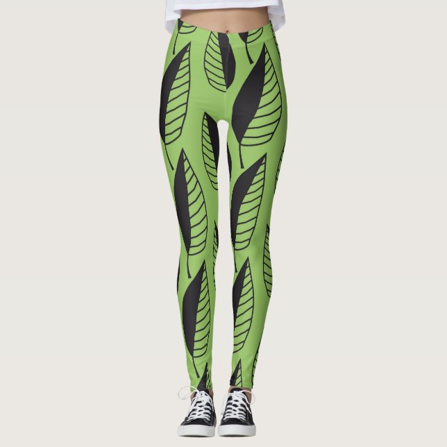 Leggings printemps feuille vert été (Devant)