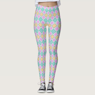 Leggings Prisme Harlequin Pastel Motif Petit Diamant