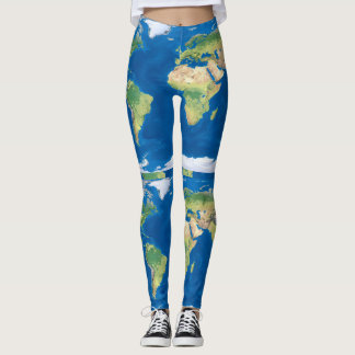 Leggings Projection de la carte du monde artistique