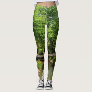Leggings Promenade de printemps verte