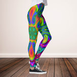 Leggings Psychedelic Hippie Flower Rainbow<br><div class="desc">This psychedelic kaleidoscope design features a brilliant rainbow of color. Vibrant trippy visuals for the modern hippie or anyone who loves bright colors!</div>