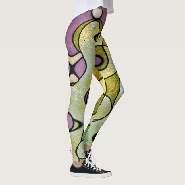 Leggings Psychédélique pour motif de méditation avec pourpr (Droite)