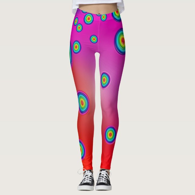 Leggings Psychedéliques Rouges (Devant)