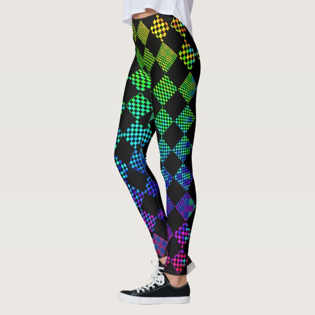 Leggings Psycho Checkers par Kenneth Yoncich (Gauche)