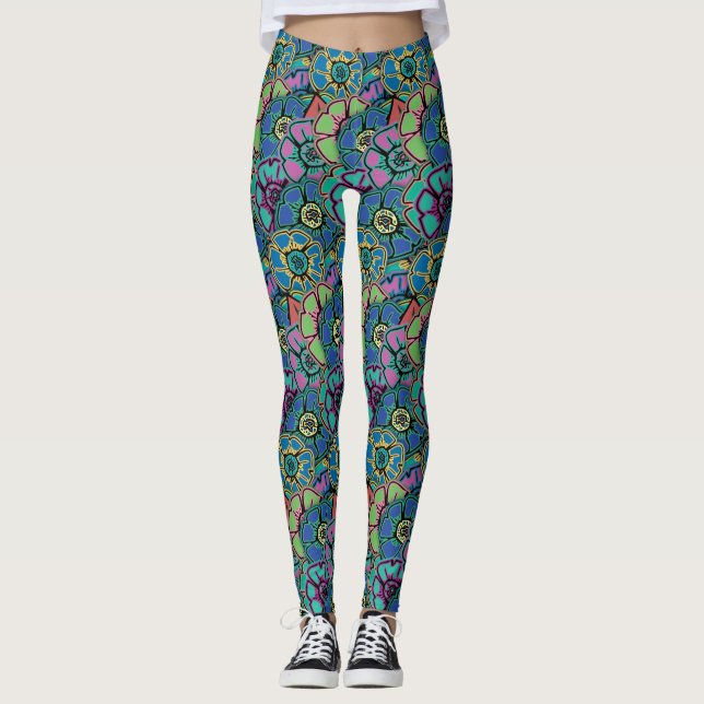 Leggings Puissance des fleurs #21 (Devant)