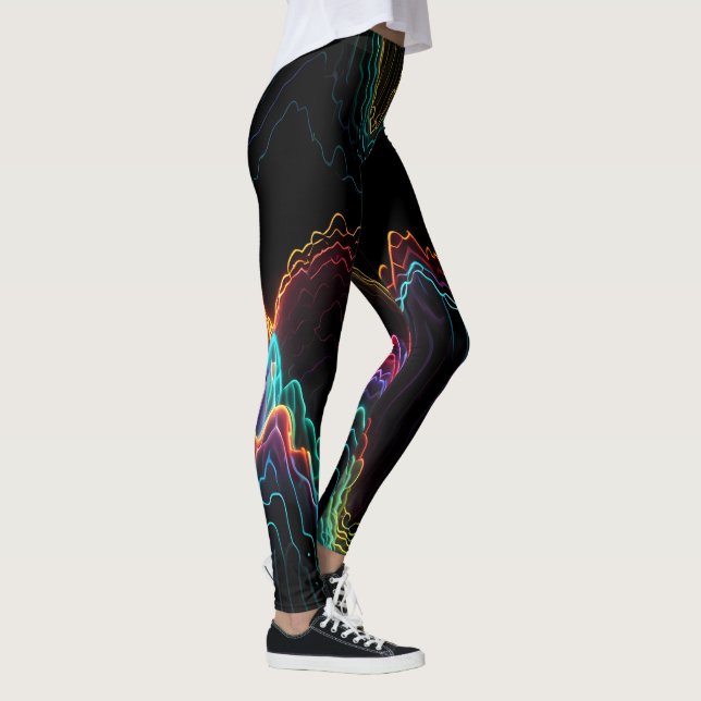 Leggings Pulse électrique : Symphonie des fréquences néon (Droite)
