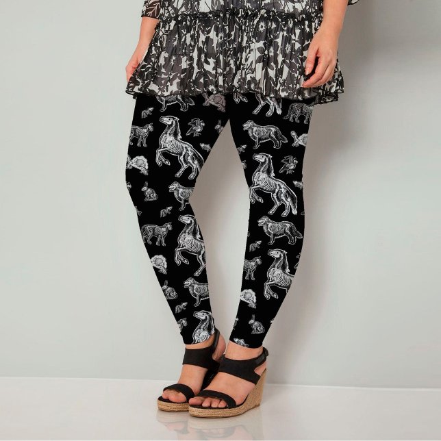 Leggings Punk Gothique Animal X-Ray Squelette Anatomie Oddi (Créateur téléchargé)