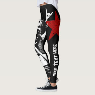 Leggings Punk Rock Custom Text 90s Grunge Street Art