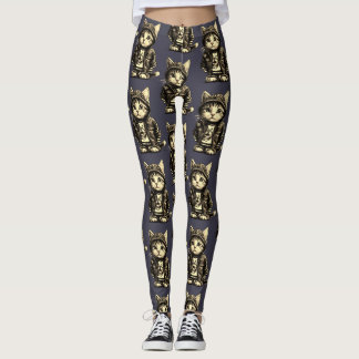 Leggings Punk Rock Kitten Cute Cat Design