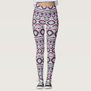 Leggings Purple Aztec Mélange les jambes des femmes