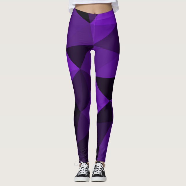 Leggings Purple black geometric mesh pattern (Devant)