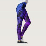 Leggings Purple blue ombre palmier tropical feuille tendanc<br><div class="desc">Soyez à la pointe dans ces légendes graphiques superbes d'un feuille motif de palmier tropical bleu violet et ombre sur un arrière - plan noir. Faites du sport, faites des courses, ou juste traînez dans ces leggings super étonnants qui sont sûrs de faire une déclaration de mode partout où vous...</div>