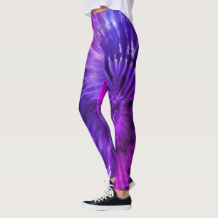 Leggings Purple & Blue Psychedelic Starburst Tie Dye