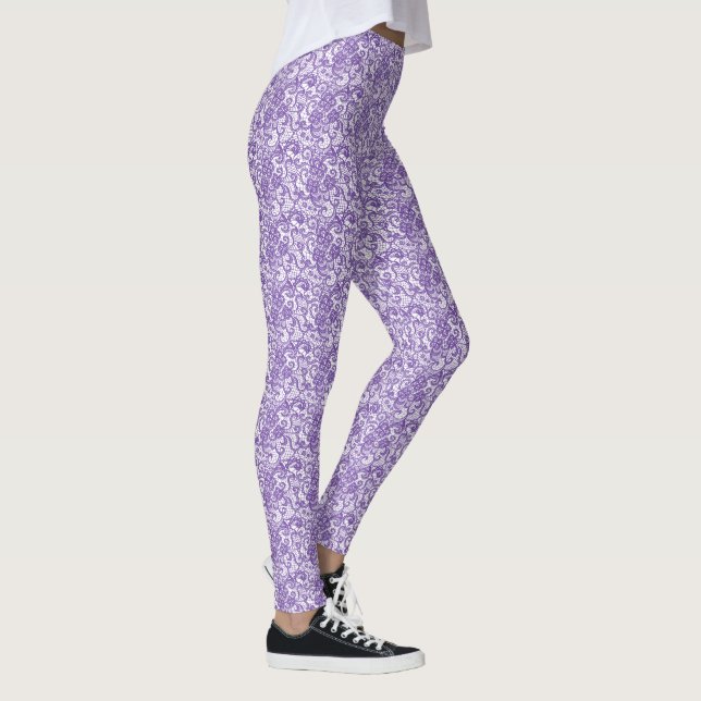 Leggings Purple Lace on White Background (Droite)