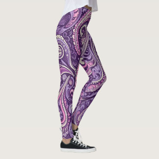 Leggings Purple Paisley