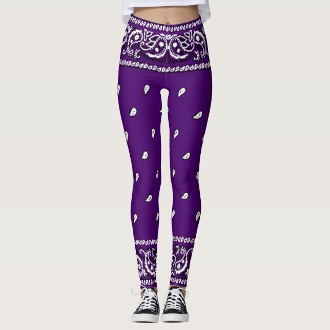 Leggings Purple Paisley Bandanna (Devant)