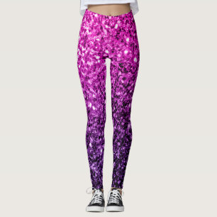 Leggings Purple Pink Ombre faux parties scintillant scintil