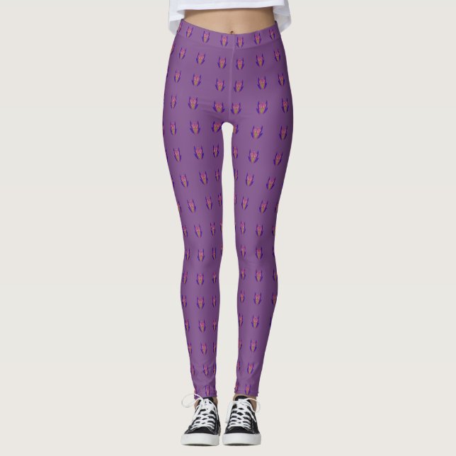 Leggings Purple tendance Floral Classic ajustement conforta (Devant)