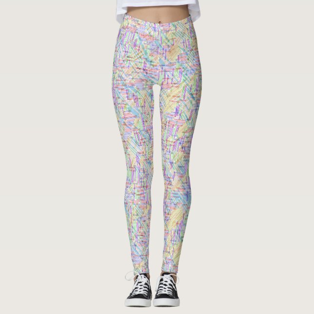 Leggings Puzzle de recherche de mots résolus vierge (Devant)