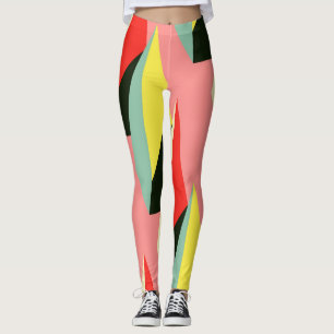 Leggings Pyramides 3D : Vintage géométrique rétro.
