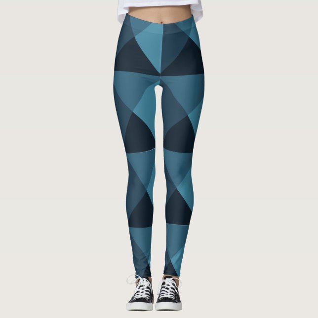 Leggings Pyramides bleu foncé (Devant)