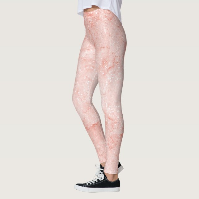 Leggings Quartz rose or Rose Marbre brillant (Gauche)