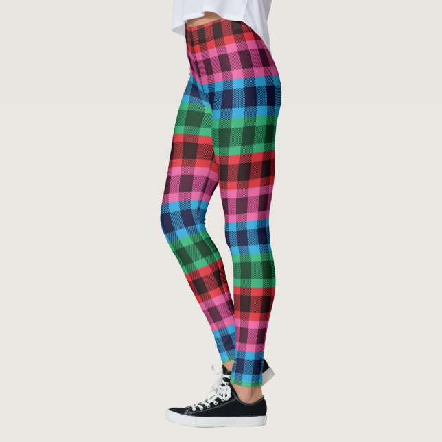 Leggings Quatre couleurs plaid motif (Gauche)