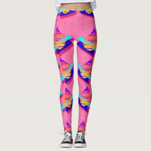 Leggings Quatre-vingts Memphis Neon Triangle Motifs