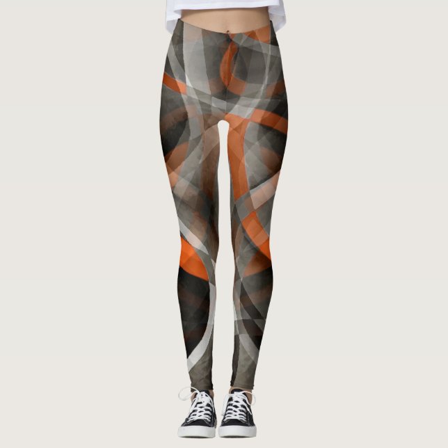 Leggings Quatre-vingts Vibes Brûlées orange et gris (Devant)