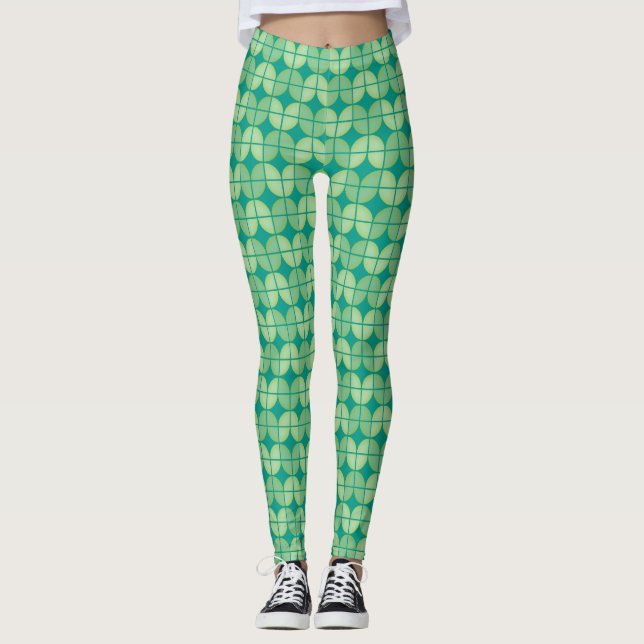 Leggings Quatteurs socialites en Motif vert (Devant)