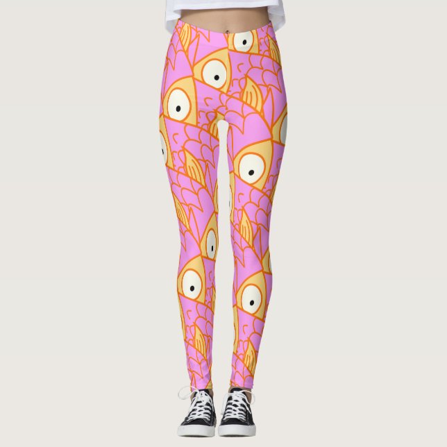 Leggings Quelque chose de louche ! mignon poisson rose arts (Devant)