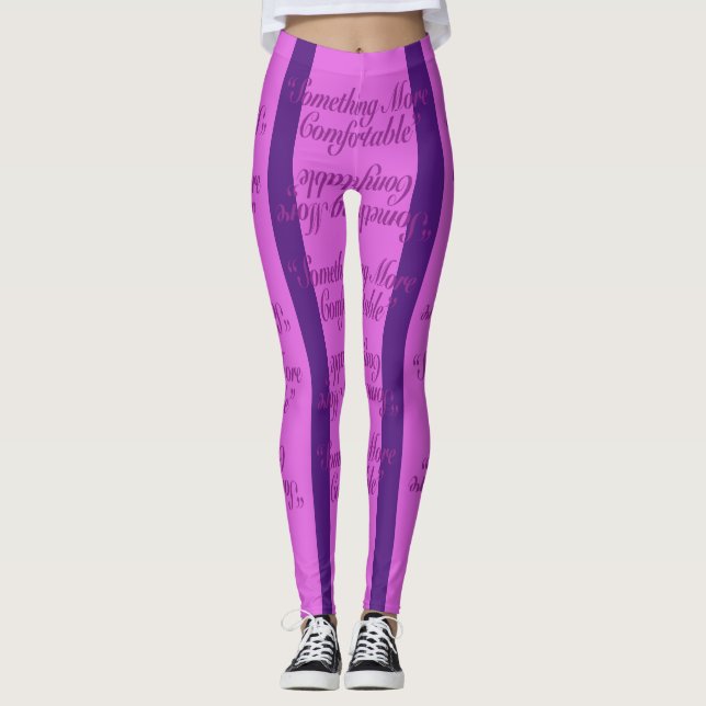 Leggings Quelque Chose De Plus Confortable Bandes Violettes (Devant)