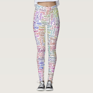 Leggings Question Apprendre Nuage MotssTexte Motif Message