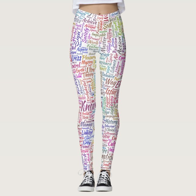 Leggings Question Apprendre Nuage MotssTexte Motif Message (Devant)