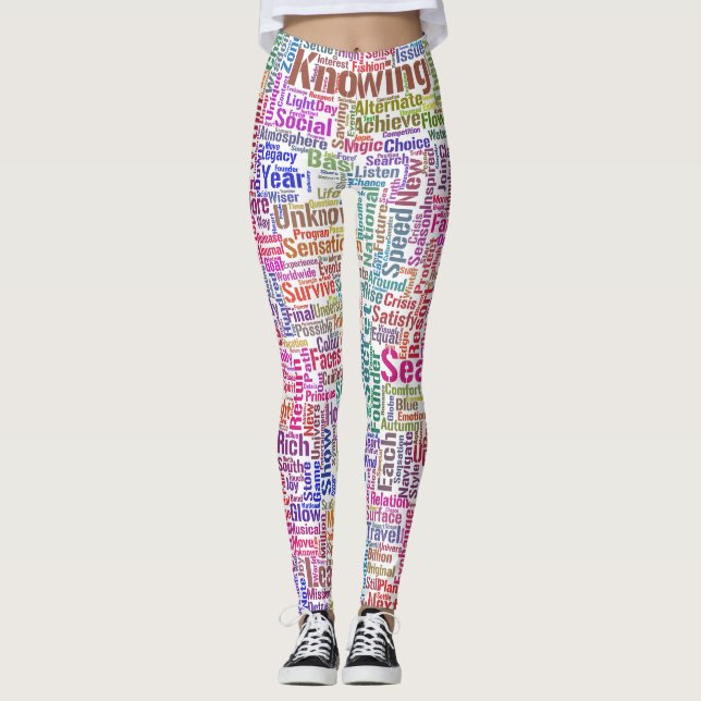 Leggings Question Apprendre Nuage MotssTexte Motif Message (Devant)