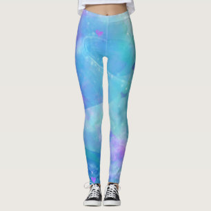 Leggings Queue de sirène à l'aquarelle Fantaisie Océan Ench
