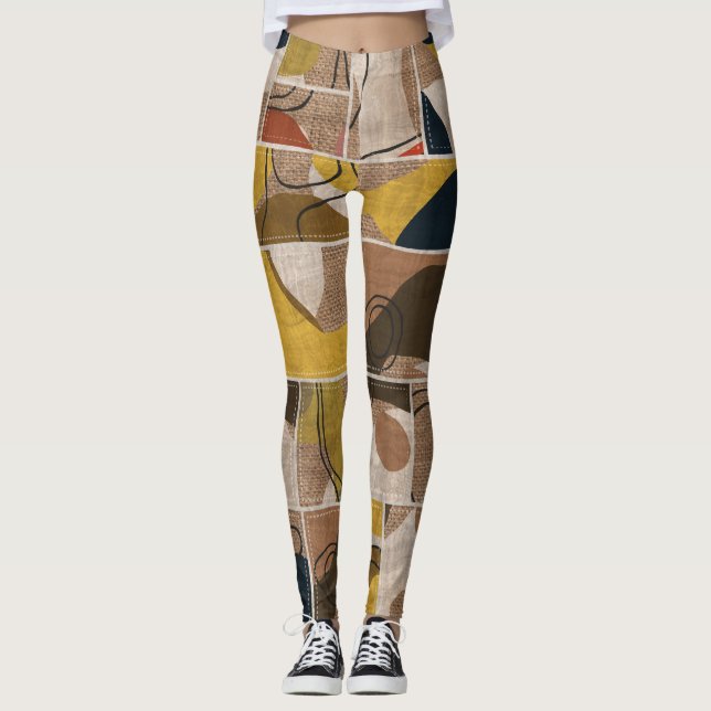 Leggings Quilt collage en patchwork : impression mixte. (Devant)