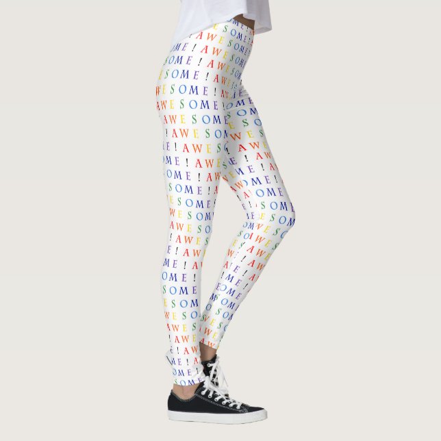 Leggings Rainbow Awesome Motif de typographie (Droite)