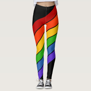 Leggings Rainbow Black Diagonal FIDE strié