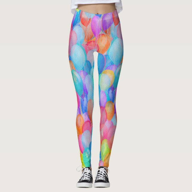 Leggings Rainbow Dreams : Watercolor Balloon Art (Devant)