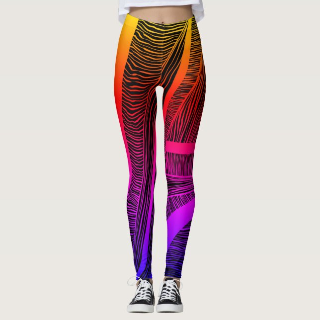 Leggings Rainbow Wave Line (Devant)