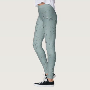 Leggings Raindrop Motif Grey Nature Photo Water Droplet
