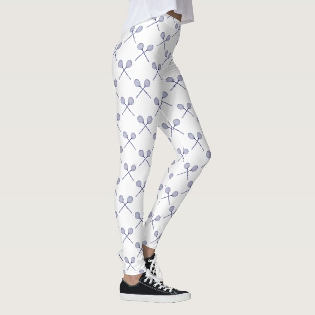 Leggings Raquettes de squash croisées bleues (Droite)