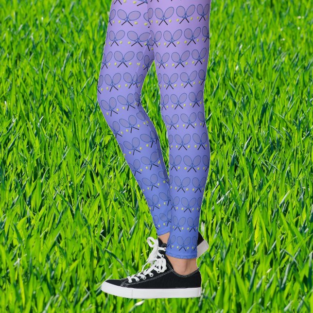 Leggings Raquettes de tennis motif bleu rose sport (Créateur téléchargé)