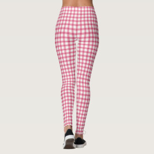 Leggings Raspberry rose En vichy Plaid Motif vérifié