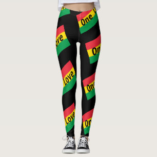 Leggings Rasta colore les rayures jaunes vertes de drapeau
