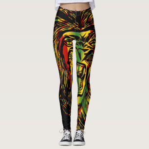 Leggings Rasta Lion de Juda Jambes de feu
