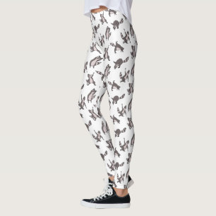 Leggings Raton laveur dessiné à la main dans l'asana de yog
