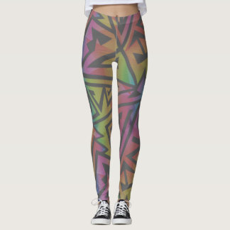 Leggings Rave EDM Rainbow Grey